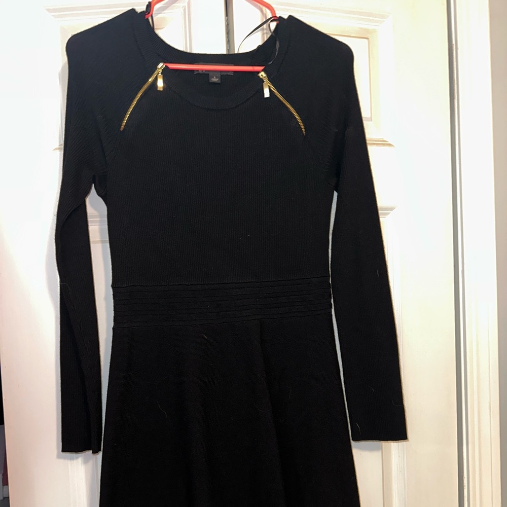 Black A-Line long sleeve dress